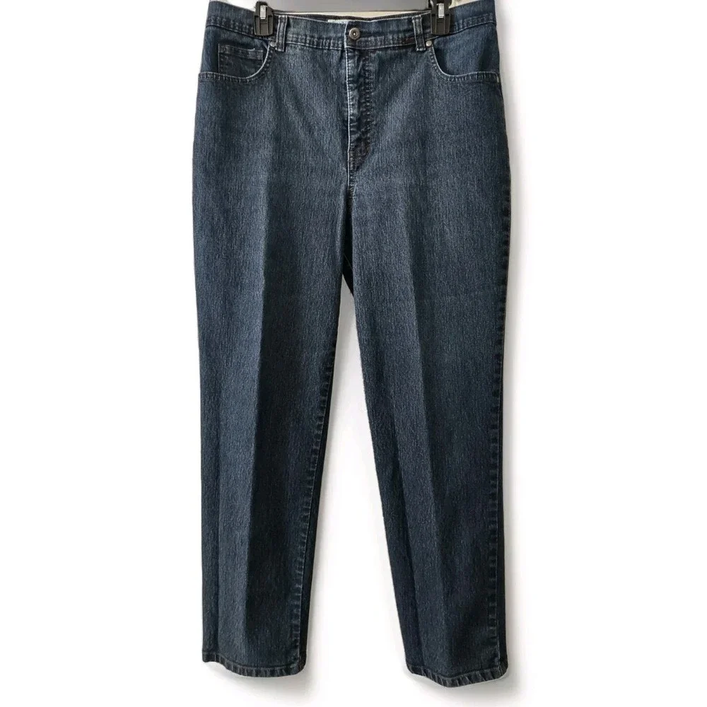 Charter Club Jeans 16 Womens Norm Core Dark Wash Straight Leg‎ Denim Pants Blue